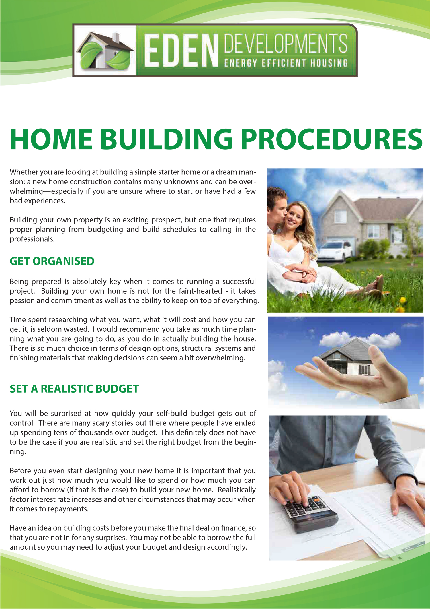 Useful Information Eden Developments